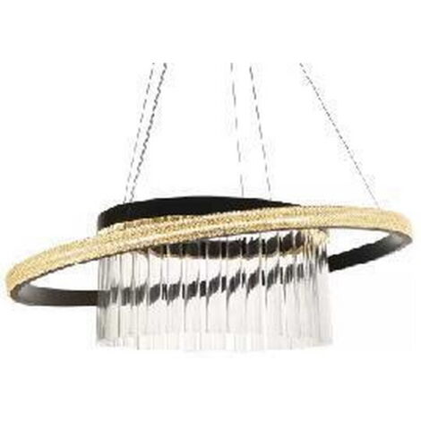 Lustre LED Moderne Cristal Finktonglan Anneau Ajustable 30x50cm - Luminaire Suspendu Salon