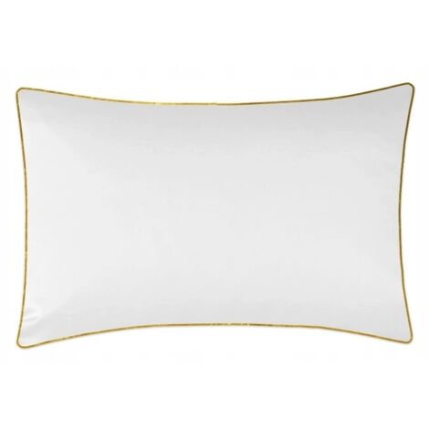 Taie d'oreiller Maro Home blanche avec bordure dorée 50x60 (1/5)