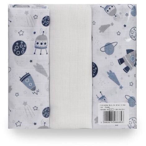 Couche MOUSSELINE, pack de 3 imprimés, taille. 70x80 (1/5)