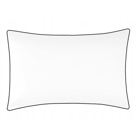 Taie d'oreiller San Antonio blanche avec bordure noire, 50x60, coton MARO HOME (1/5)