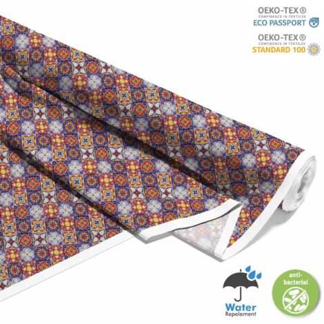 TISSUS DÉCORATIFS D'EXTÉRIEUR OXFORD - Motif Majolique espagnole 2 (1/5)