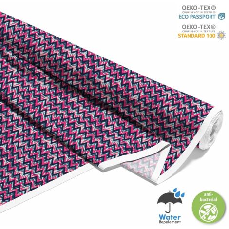 TISSUS DÉCORATIFS D'EXTÉRIEUR OXFORD - Motif Feuilles Zigzag I DX173 (1/5)