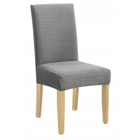 HOUSSE DE CHAISE GRIS ÉLASTIQUE EN JACQUARD [10-Z1-ST] (1/5)