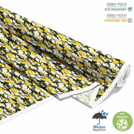 TISSUS DÉCORATIFS D'EXTÉRIEUR OXFORD - Motif Camouflage Jaune (1/5)