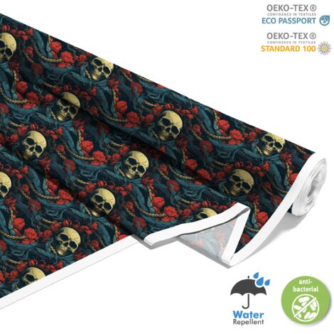 TISSUS DÉCORATIFS D'EXTÉRIEUR OXFORD - Motif Crâne I DX4097 (1/5)
