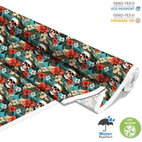Tissu d'extérieur décoratif Oxford - Motif crâne I DX4699 (1/5)