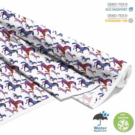 TISSUS DÉCORATIFS D'EXTÉRIEUR OXFORD - Motif chevaux au galop (1/5)
