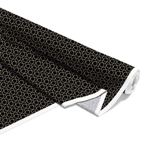 TISSUS DÉCORATIFS D'EXTÉRIEUR OXFORD - motif géométrique - lignes dorées I DR078 (1/5)