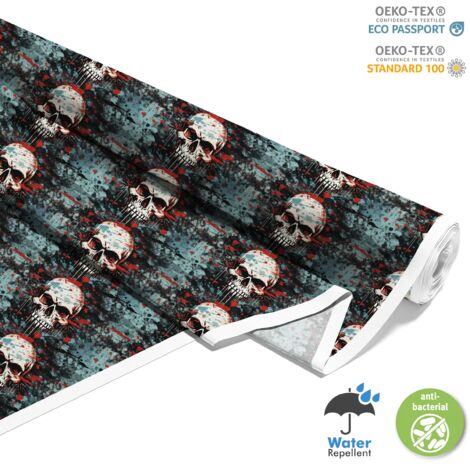 TISSUS DÉCORATIFS D'EXTÉRIEUR OXFORD - Motif Crâne I DX4100 (1/5)