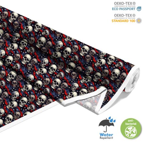 TISSUS DÉCORATIFS D'EXTÉRIEUR OXFORD - Motif Crâne I DX4163 (1/5)