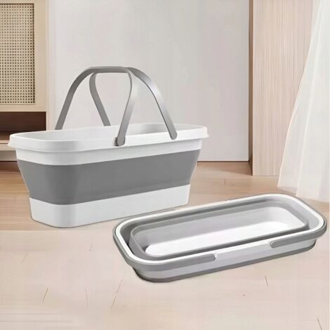SEAU BOL SILICONE PLIABLE PORTABLE 15L AVEC POIGNÉES