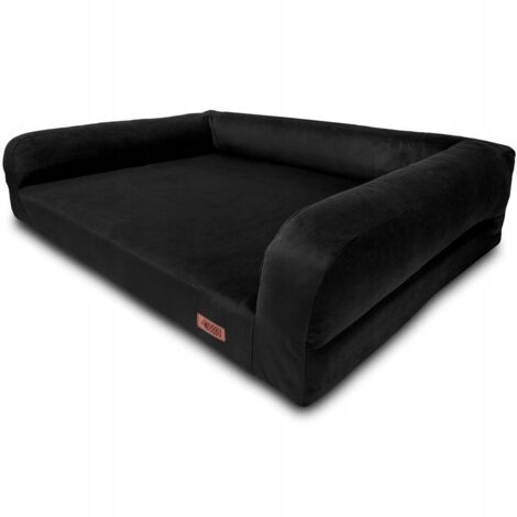 Panier orthopédique pour chien en velours noir York Bed HUGGY DOGGY S