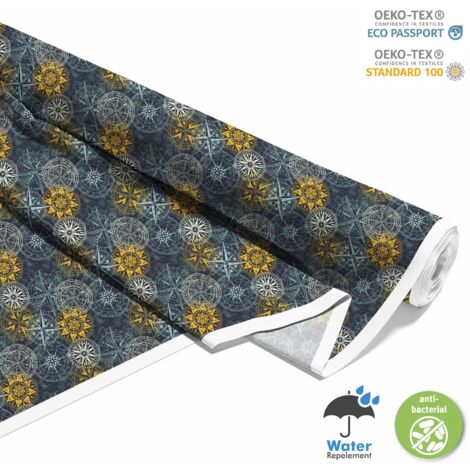 TISSUS DÉCORATIFS D'EXTÉRIEUR OXFORD - motif rose des vents (1/5)