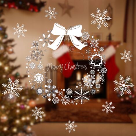 AUTOCOLLANTS DE NOËL POUR FENÊTRES, VITRAGES, DÉCORATIONS, FLOCONS DE NEIGE, NOËL [SE-NAK7] (1/4)