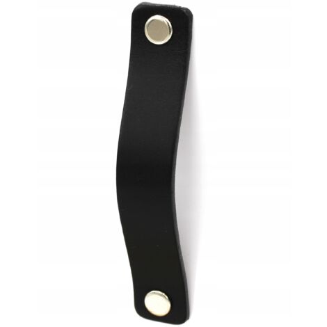 POIGNÉE DE MEUBLE en cuir noir 9,6 cm poignées pour armoires, tiroirs, commodes (1/4)