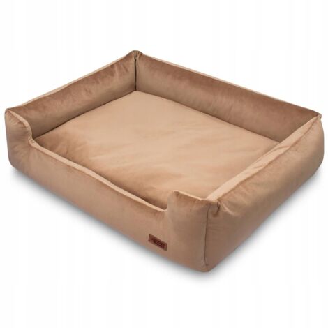Panier pour chien en velours PREMIUM beige Husky HUGGY DOGGY XL (1/5)