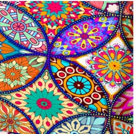 HOUSSE DE CHAISE MANDALA À MOTIFS COLORÉS ÉLASTIQUE [21CW]