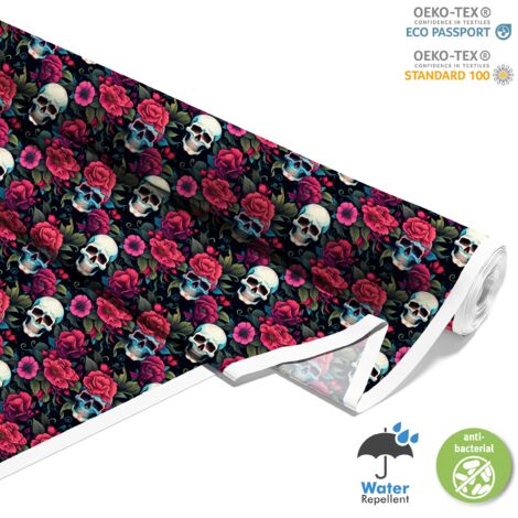 TISSUS DÉCORATIFS D'EXTÉRIEUR OXFORD - Motif Crâne I DX4646 (1/5)