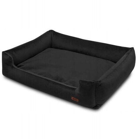 Coussin pour chien en velours noir pour bouledogue, beagle, cavalier, chien, L (1/5)