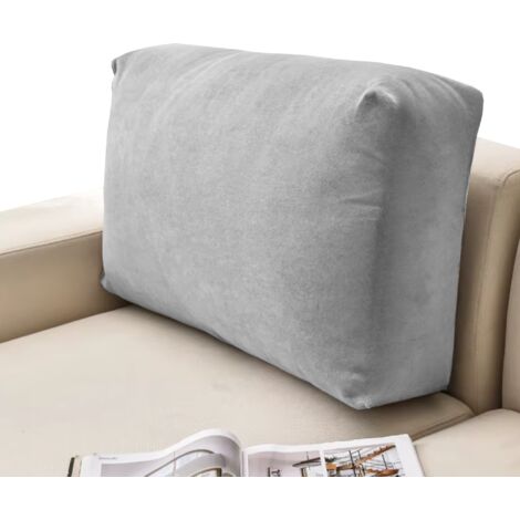 HOUSSE DE COUSSIN DE DOSSIER DE CANAPÉ 40-80 GRIS CLAIR VELOURS ÉLASTIQUE [57W-JSZ]