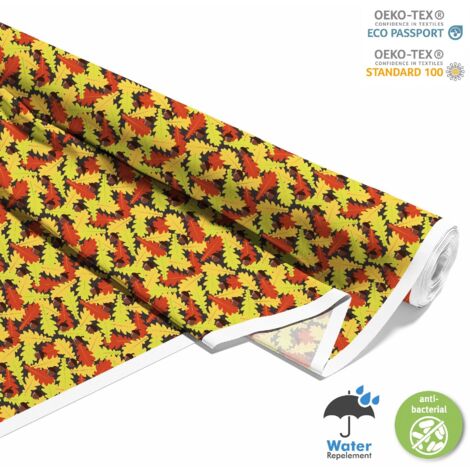 TISSUS DÉCORATIFS D'EXTÉRIEUR OXFORD - Motif feuilles de chêne et glands en automne (1/5)