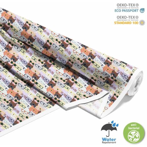 TISSUS DÉCORATIFS D'EXTÉRIEUR OXFORD - Motif Animaux à Lunettes I DX518 (1/5)