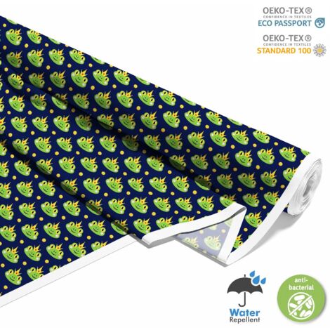 TISSUS DÉCORATIFS D'EXTÉRIEUR OXFORD - Motif Grenouille dans la Couronne (1/5)