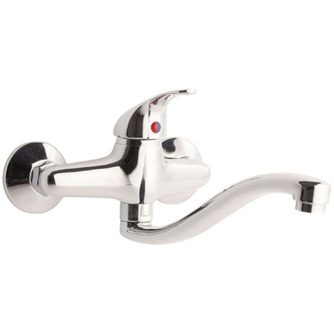 Robinet mural Irys pour lavabo/évier, mitigeur monocommande avec bec orientable (1/5)