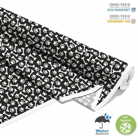 TISSUS DÉCORATIFS D'EXTÉRIEUR OXFORD - Motif pattes et os blancs I DX414 (1/5)