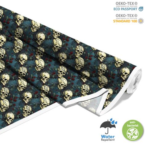 TISSUS DÉCORATIFS D'EXTÉRIEUR OXFORD - Motif Crâne I DX4295 (1/5)