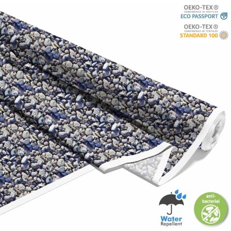 TISSUS DÉCORATIFS D'EXTÉRIEUR OXFORD - Motif pierres sur la plage (1/5)