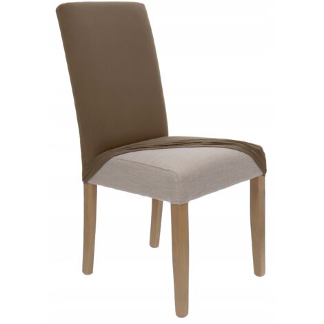 HOUSSE DE CHAISE ÉLASTIQUE MARRON CACAO [21C1] (1/5)