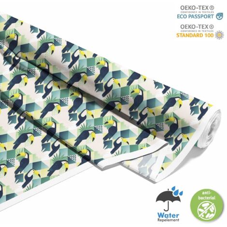 TISSUS DÉCORATIFS D'EXTÉRIEUR OXFORD - Motif Toucans Oiseaux I DX224 (1/5)