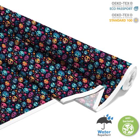 TISSUS DÉCORATIFS D'EXTÉRIEUR OXFORD - Motif Crâne I DX4197 (1/5)