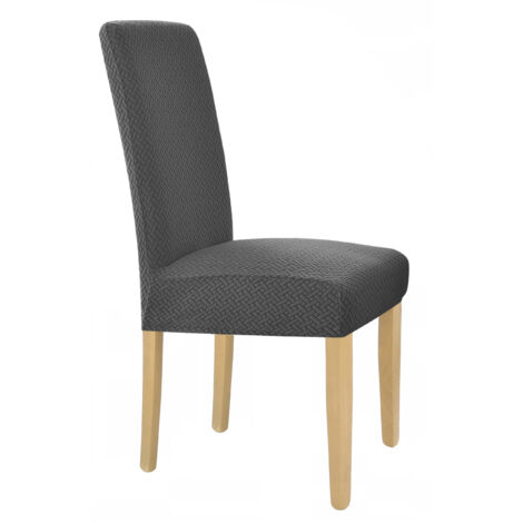 Housse de chaise en jacquard élastique graphite [10-Z1-GRF] (1/5)