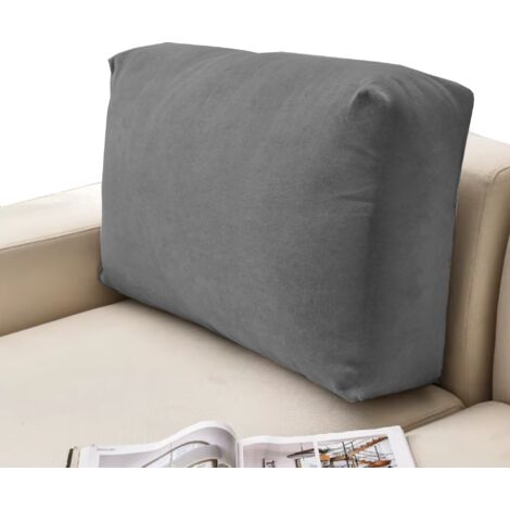 HOUSSE DE COUSSIN DE DOSSIER DE CANAPÉ 40-80 GRIS VELOURS ÉLASTIQUE [57W-SZ]
