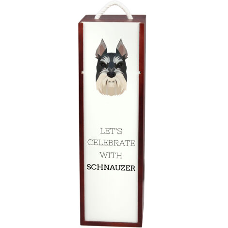 Schnauzer, Schnauzer I - canette géométrique avec photo et inscription pour vin par Art-Dog (1/5)