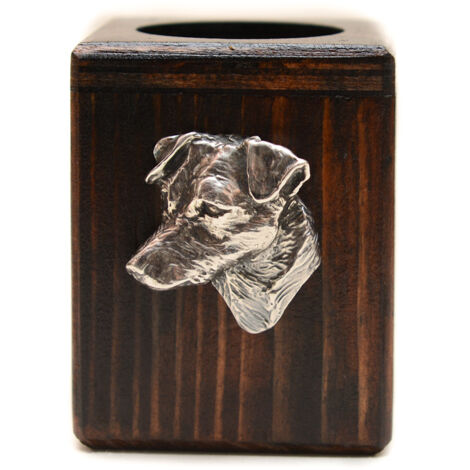 Jack Russell Terrier - bougeoir en bois avec chien, un souvenir unique après la perte d'un chien, fait main par Art-Dog (1/5)