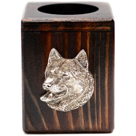 Malamute d'Alaska - bougeoir en bois avec chien, un souvenir unique après la perte d'un chien, fait main par Art-Dog (1/5)