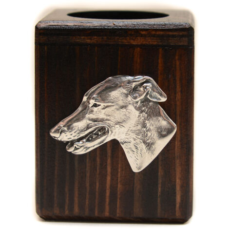 Lévrier, Lévrier anglais - bougeoir en bois avec chien, un souvenir unique après la perte d'un chien, fait à la main par Art-Dog (1/5)