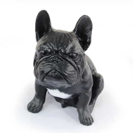 HAOPYOU Statue de Bouledogue franais en rsine galvanise Statue de Chien Assis pour dcoration de la Maison 122IN ARGENT - Maison