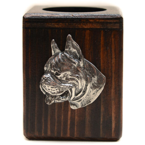 Boxer, Boxer I - Bougeoir en bois avec chien, un souvenir unique après la perte d'un chien, fait main par Art-Dog (1/5)