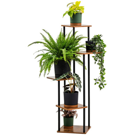 Support à fleurs sur pied en métal PALACE - support noir pour 5 pots de fleurs (1/5)