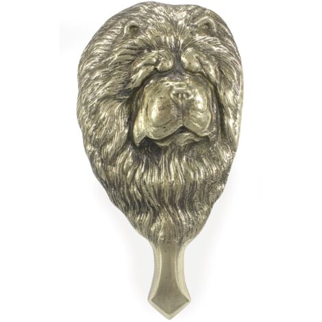 Heurtoir de porte tête de chien Chow Chow, en laiton, décoration de porte rétro par Art-Dog (1/5)