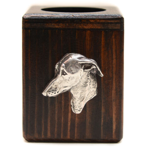 Lévrier italien - bougeoir en bois avec chien, un souvenir unique après la perte d'un chien, fait à la main par Art-Dog (1/5)