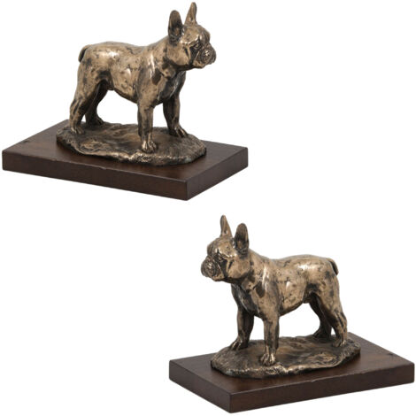 Jolie statue de chien en régule sur marbre - Antiquités