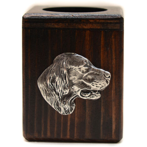 Setter anglais, Laverack - Bougeoir en bois avec chien, un souvenir unique après la perte d'un chien, fait main par Art-Dog (1/5)