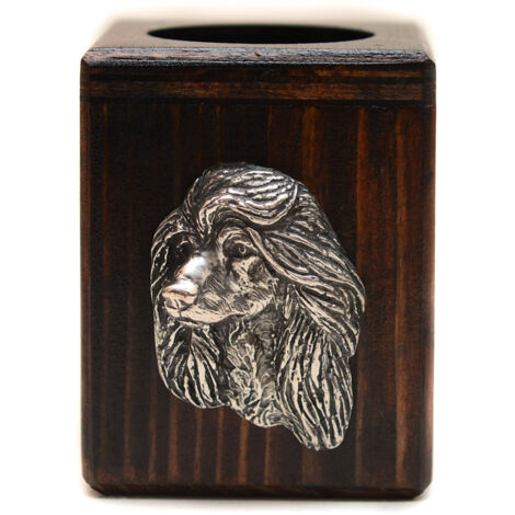 Lévrier afghan I - Bougeoir en bois avec chien, un souvenir unique après la perte d'un chien, fait main par Art-Dog (1/5)