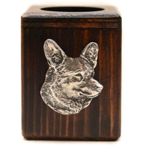Cardigan Welsh Corgi - bougeoir en bois orné d'un chien, un souvenir unique après la perte d'un compagnon à quatre pattes, fabriqué artisanalement par Art-Dog (1/5)