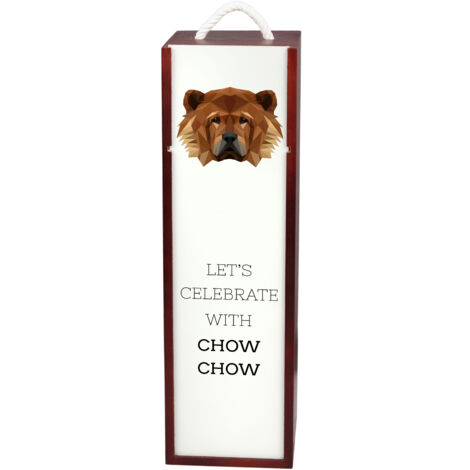 Chow Chow - canette géométrique avec photo et inscription pour vin par Art-Dog (1/5)